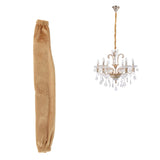 Cord and Chain Cover Flannel Hook and Loop Strip Close Chain Cover for Chandelier Lighting Wires Beige