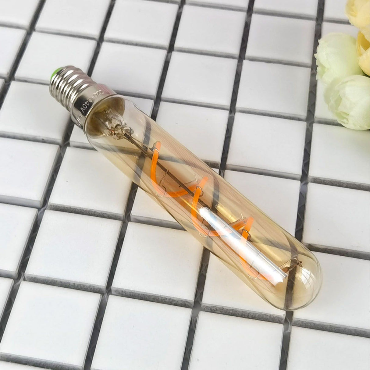 2 PCS E14 LED Light Bulb 3w Golden Tubular Bulb for Pendant Wall Scones Tube Light Bulbs Desk Lamp 220‑240v
