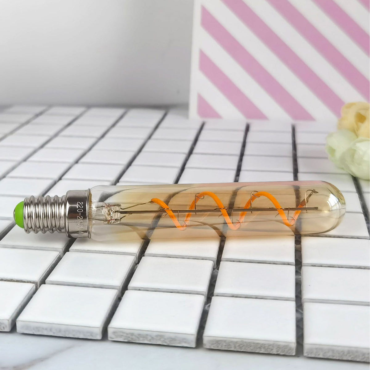 2 PCS E14 LED Light Bulb 3w Golden Tubular Bulb for Pendant Wall Scones Tube Light Bulbs Desk Lamp 220‑240v