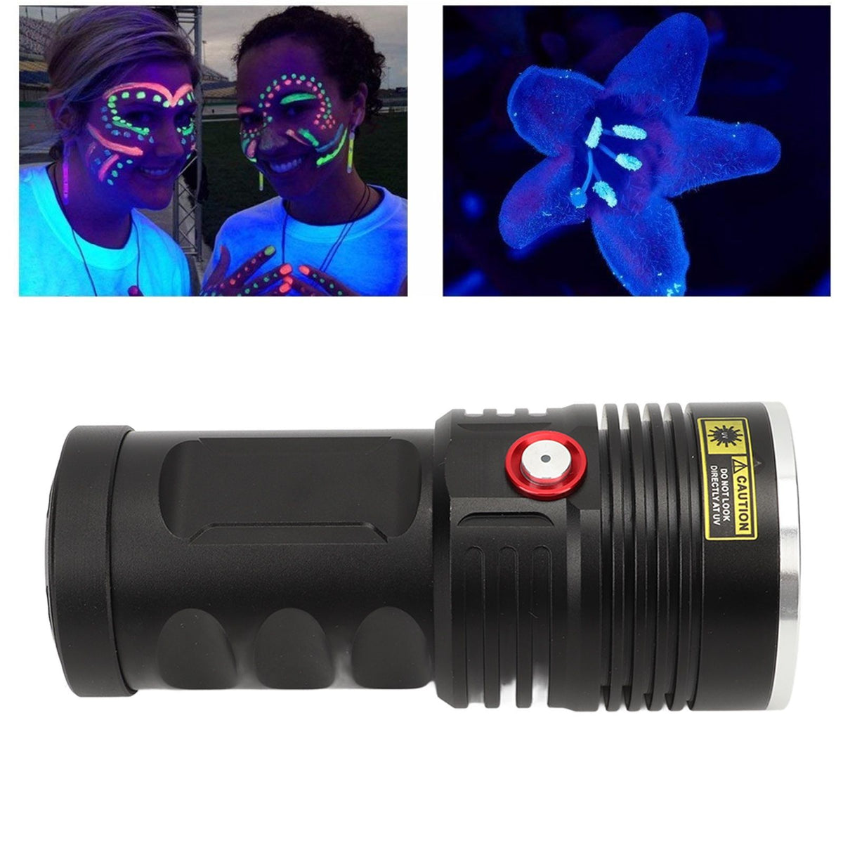 Black Light Flashlight Super Bright IPX45 Waterproof USB Rechargeable 365nm UV Flashlight for Cat Moss Money Detection