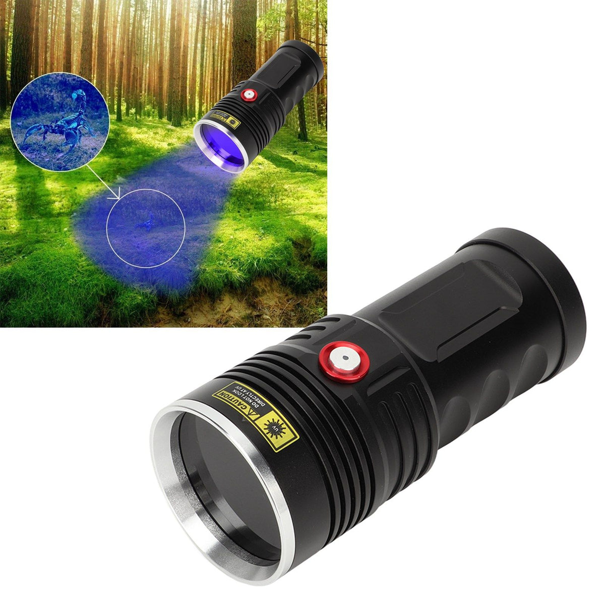 Black Light Flashlight Super Bright IPX45 Waterproof USB Rechargeable 365nm UV Flashlight for Cat Moss Money Detection