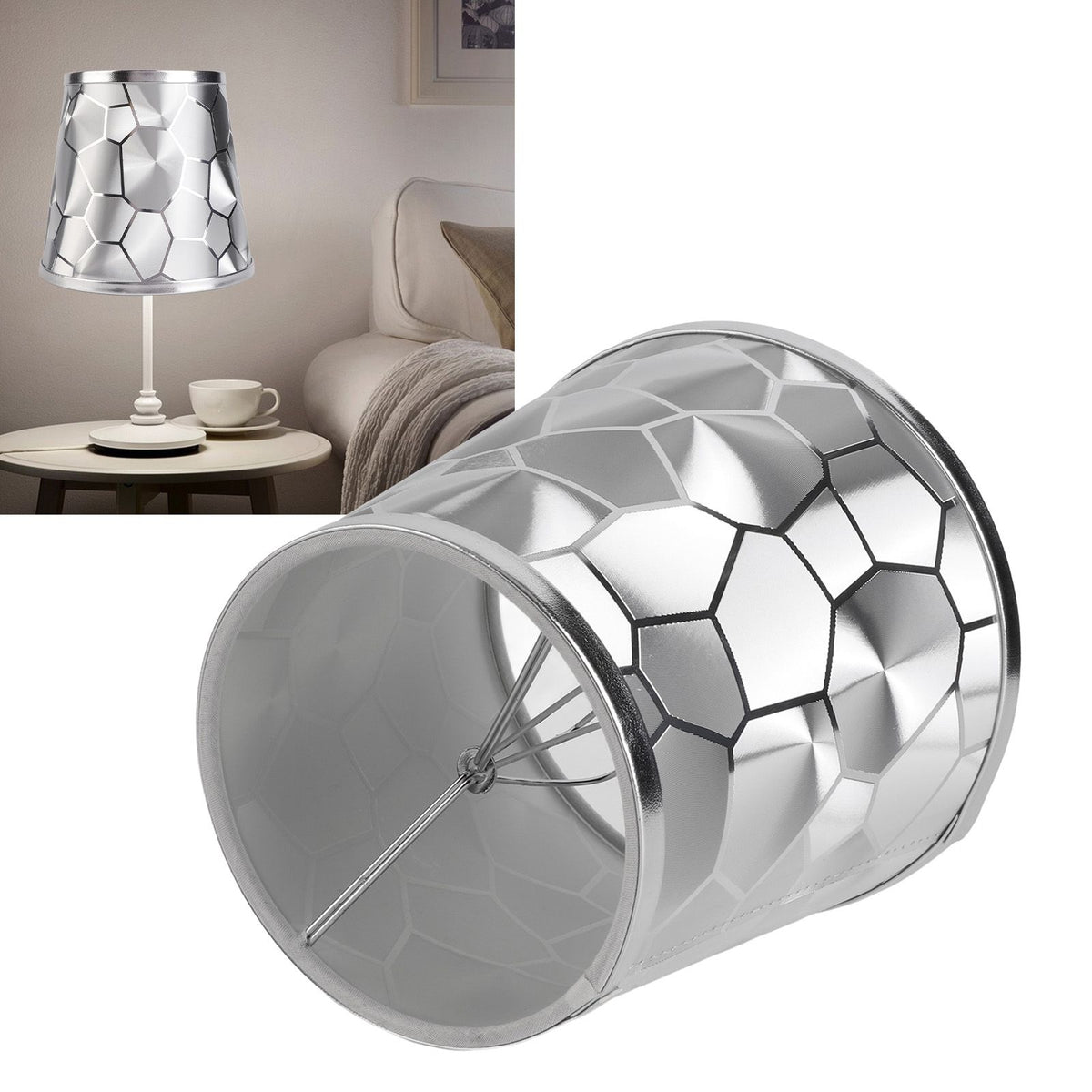 2Pcs Dustproo E14 Bulb Lamp Holder Lampshade Modern Simple Style Table Lamp Shade
