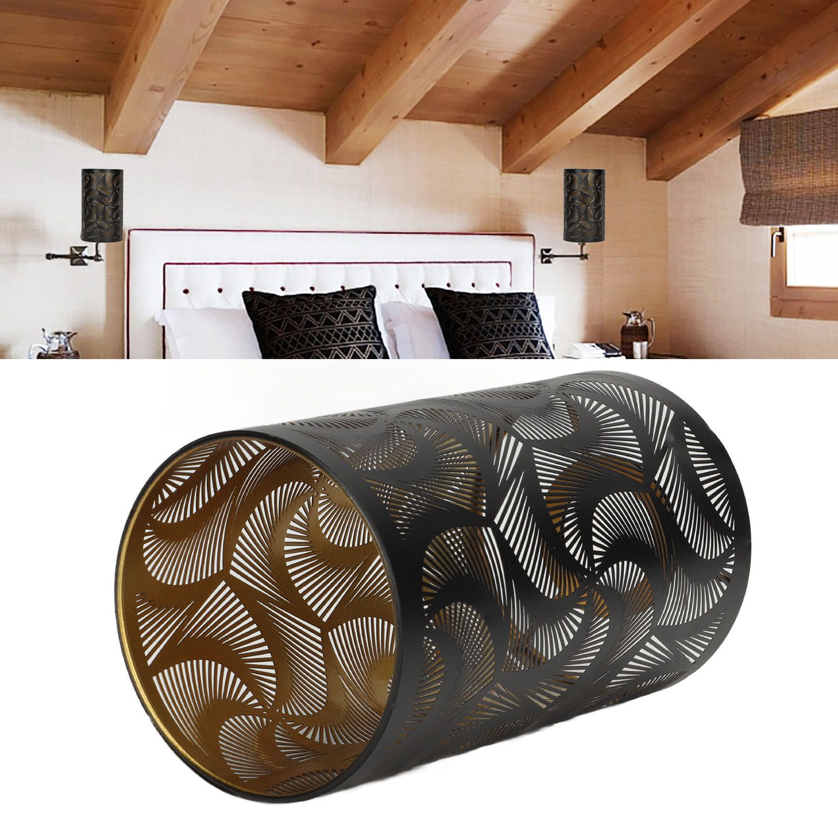 Windmill Shadow Metal Lamp Shades Hollow Carved Lampshade Modern Style Detachable Hollow Lampshade For E27 E26 Lamp Holder