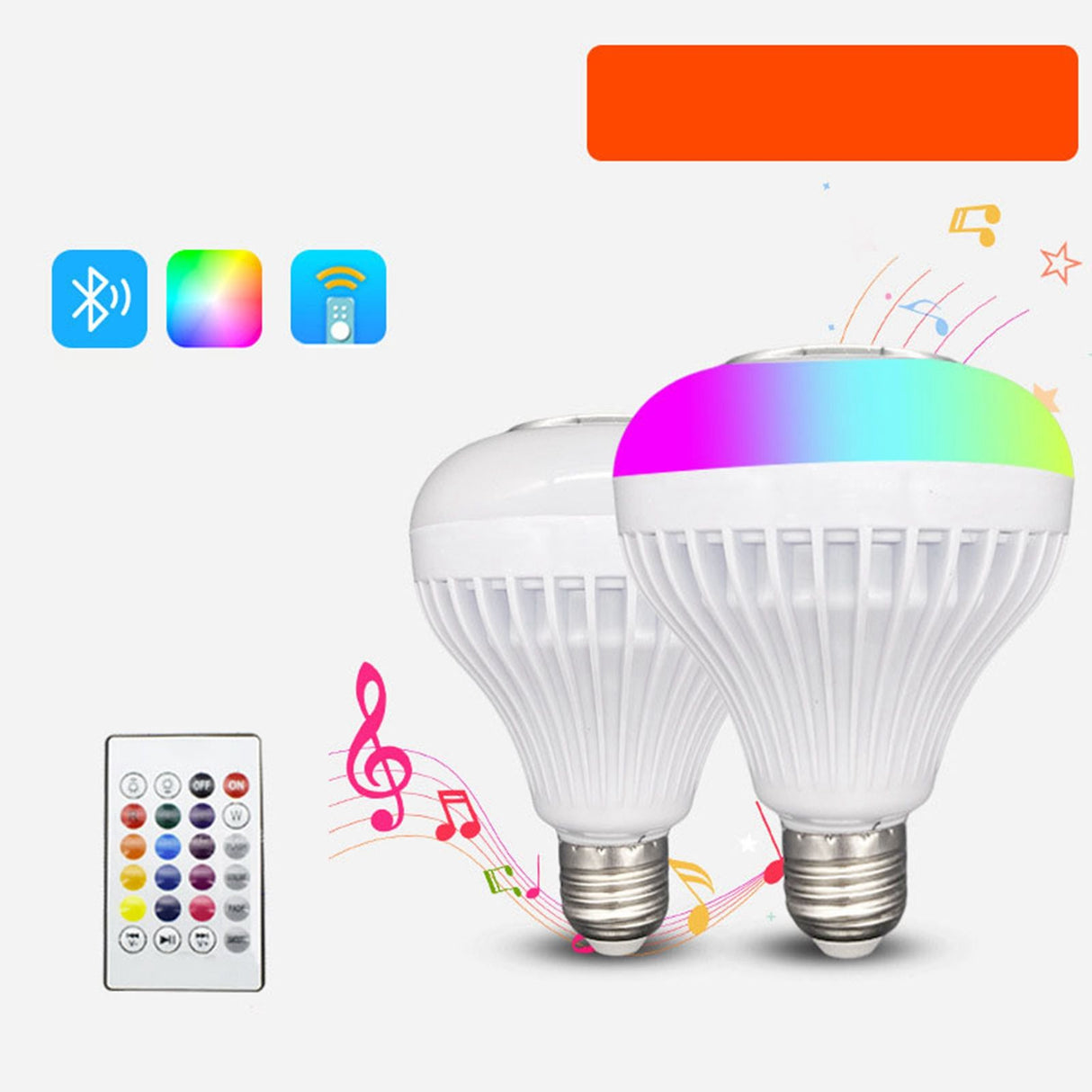 Bluetooth Music Bulb Plastic RGB Multi Color Adjustable Wireless Smart Light Bulb for Bars Restaurants 12W