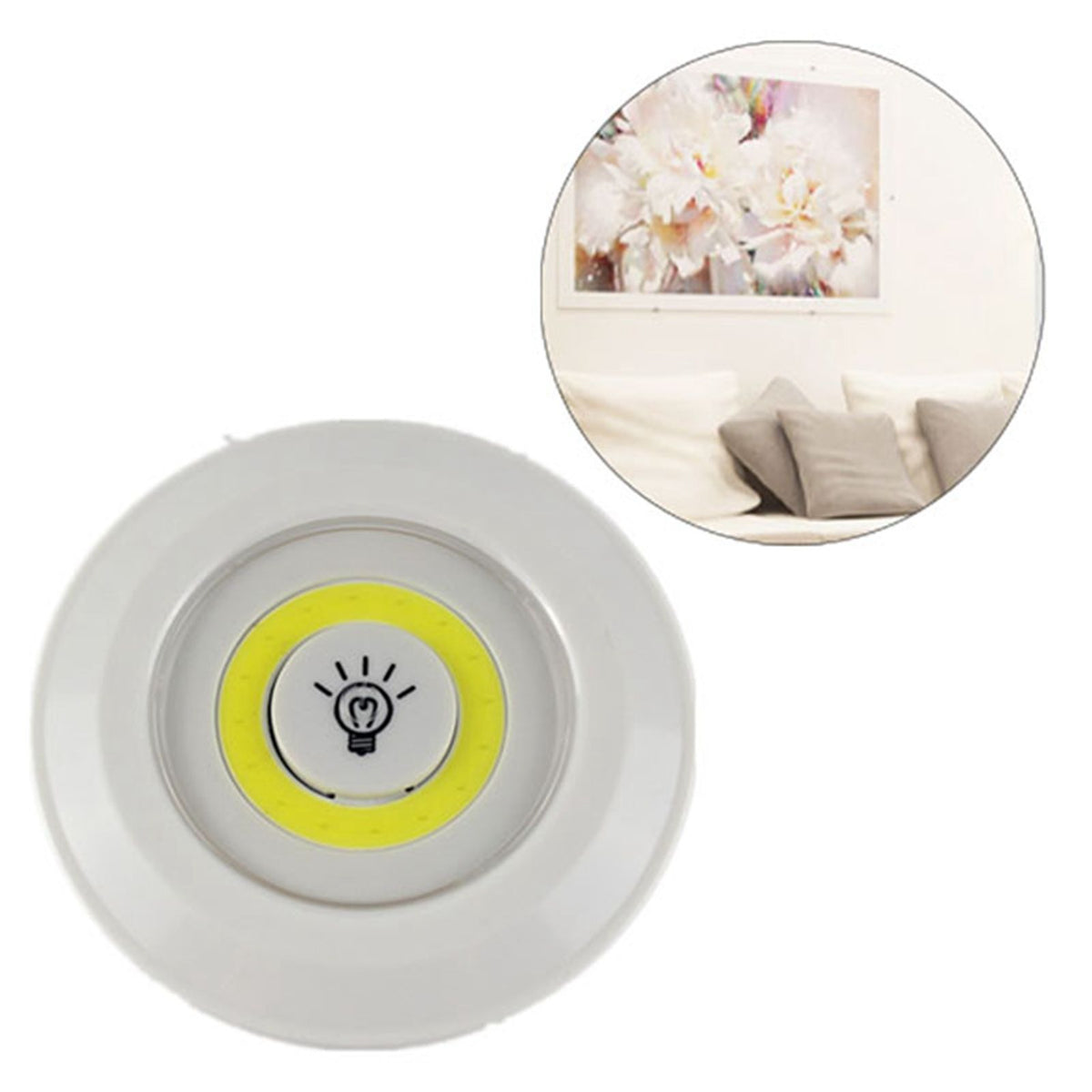 COB Smart Wireless Remote Control Night Light Decorative Kitchen Closet Staircase Aisle Bathroom Lighting Mini Touch LED Light with Remote Control
