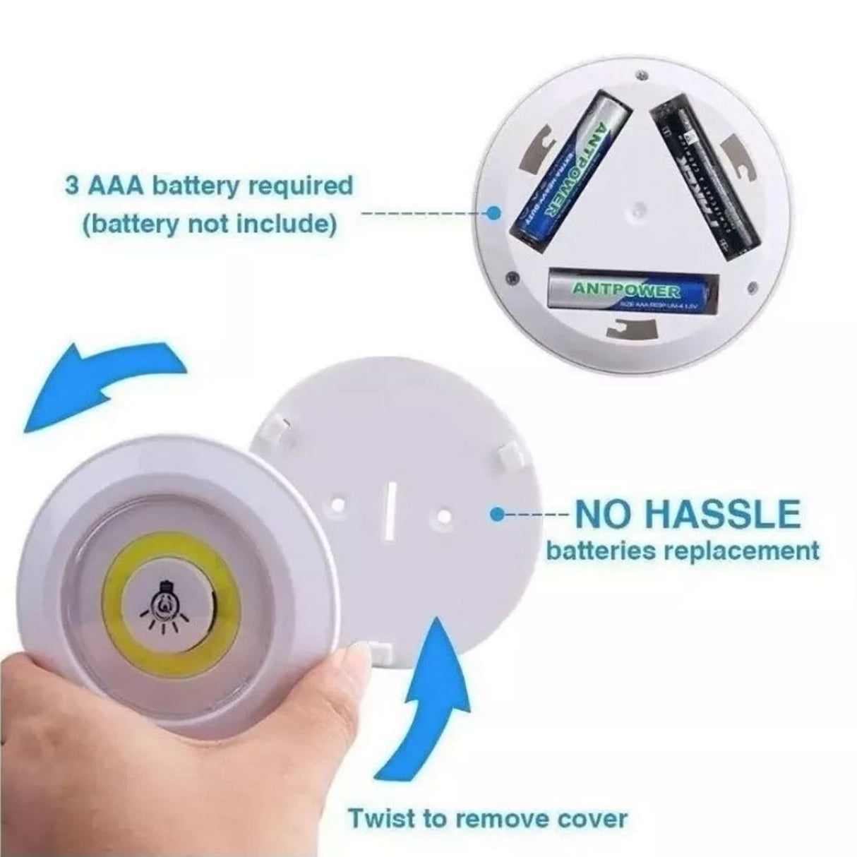 COB Smart Wireless Remote Control Night Light Decorative Kitchen Closet Staircase Aisle Bathroom Lighting Mini Touch LED Light with Remote Control