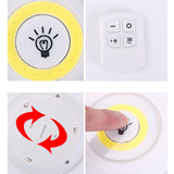 COB Smart Wireless Remote Control Night Light Decorative Kitchen Closet Staircase Aisle Bathroom Lighting Mini Touch LED Light with Remote Control