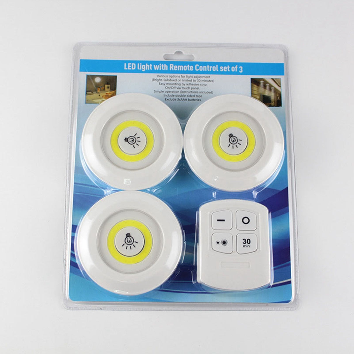 COB Smart Wireless Remote Control Night Light Decorative Kitchen Closet Staircase Aisle Bathroom Lighting Mini Touch LED Light with Remote Control