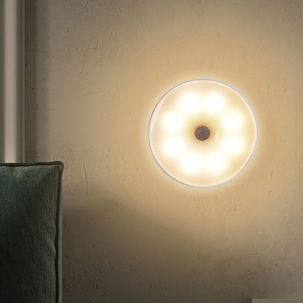 4Pcs Motion Sensor Night Light Rechargeable LED Lamp Auto On Off Warm White Lighting for Home