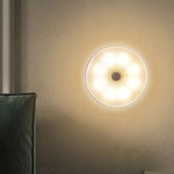 4Pcs Motion Sensor Night Light Rechargeable LED Lamp Auto On Off Warm White Lighting for Home - Rear View
