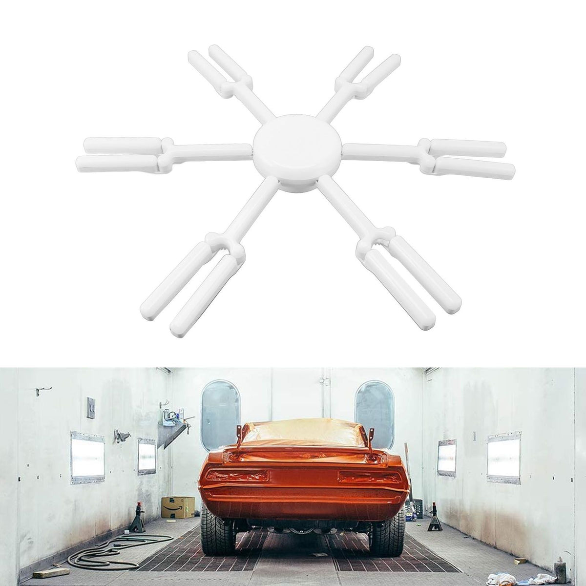 LED Garage Light 120W with 6 Adjustable Panels E27 Super Bright Bulb Deformable Garage Ceiling Light 6000 to 6500K 85 to 265V White
