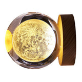 Crystal Ball Night Light 3D Engraving Technology Clear Pattern Soft Light USB Interface Wooden Base for Decoration
