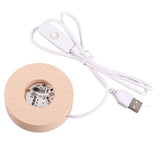 Crystal Ball Night Light 3D Engraving Technology Clear Pattern Soft Light USB Interface Wooden Base for Decoration - Extra Image