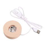 Crystal Ball Night Light 3D Engraving Technology Clear Pattern Soft Light USB Interface Wooden Base for Decoration
