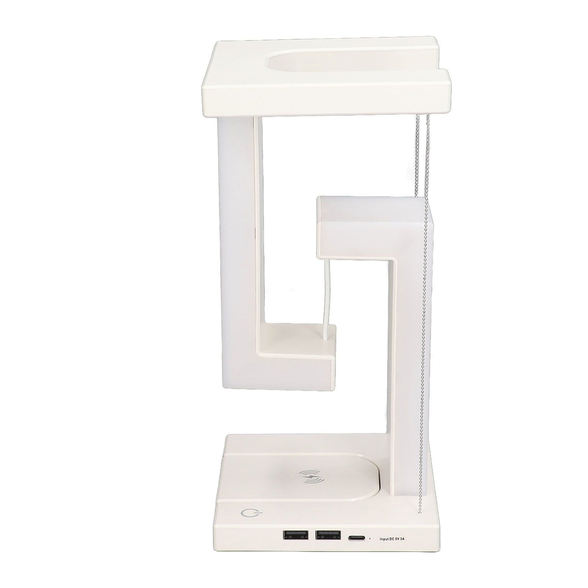 Magnetic Levitation Night Light 3 Gears Touching Switch LED Table Lamp with Phone Wireless Charging White