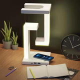 Magnetic Levitation Night Light 3 Gears Touching Switch LED Table Lamp with Phone Wireless Charging White - Extra Image