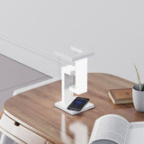 Magnetic Levitation Night Light 3 Gears Touching Switch LED Table Lamp with Phone Wireless Charging White