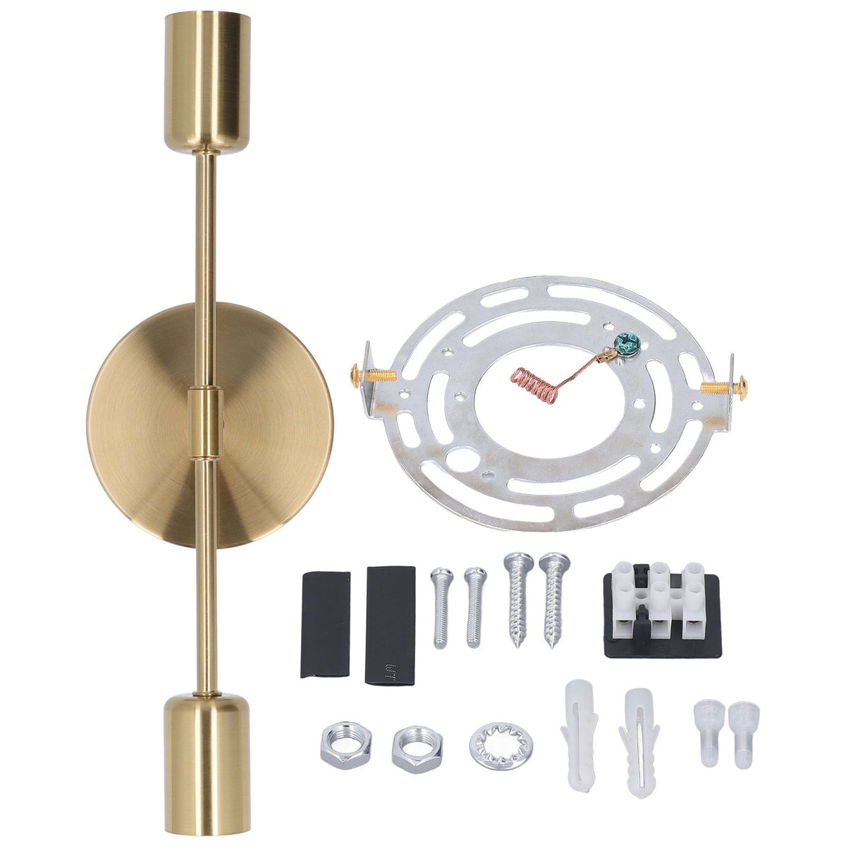 Double Wall Light Base E27 E26 Rust Proof Vintage Wall Lamp Bulb Holder for Living Room Bathroom Gold 85‑265V