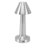 LED Table Lamp 3W 3 Colors Stepless Dimming USB Rechargeable Cordless LED Bedside Light Silver