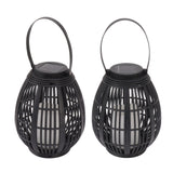 Solar Garden Lantern LED Outdoor Solar Lantern Waterproof Decorative Rattan Lantern For Patio Pathway Courtyard