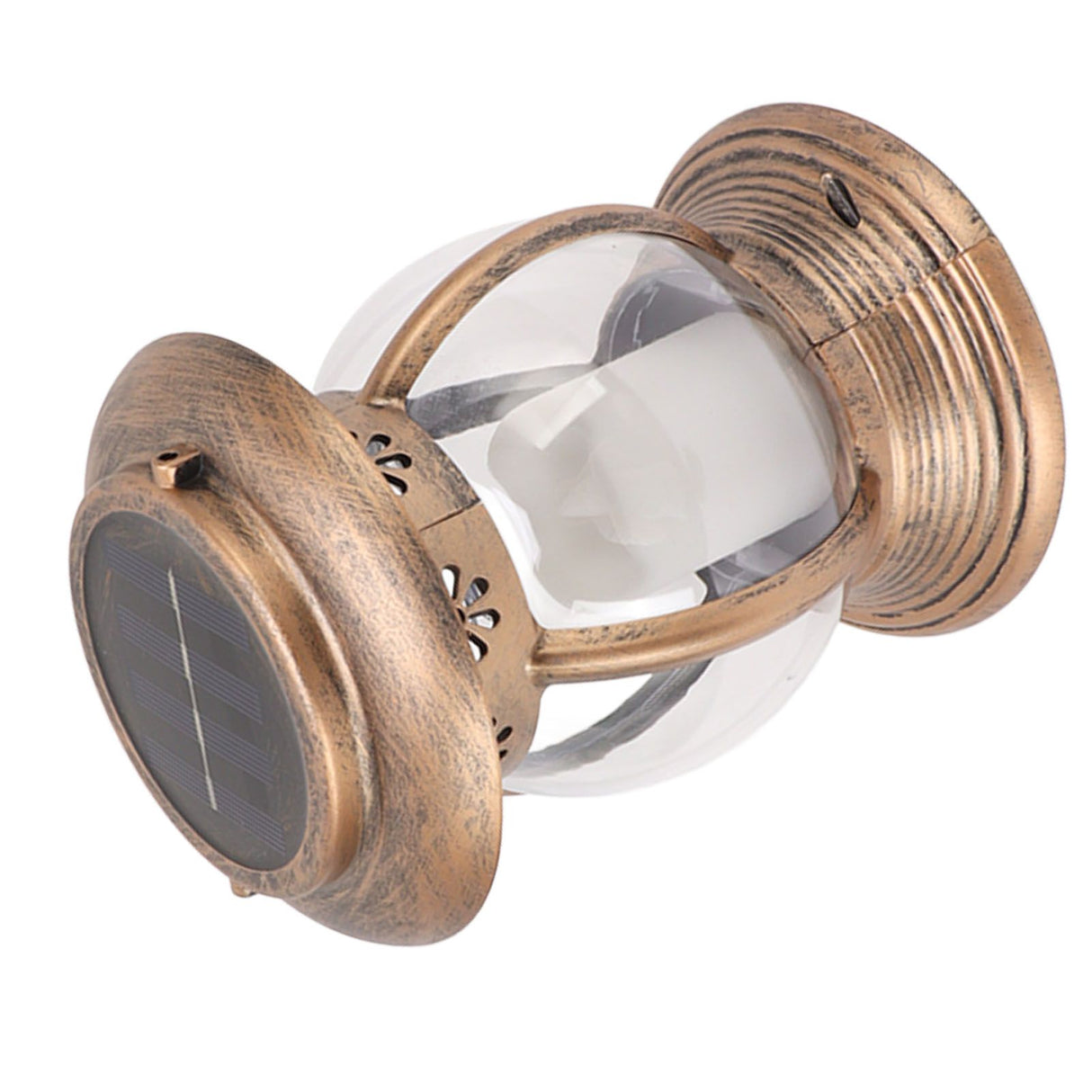 Brass Color Courtyard Solar Powered Hanging Lantern Light IP44 Waterproof Garden LED Lantern Lamp for Yard