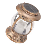 Brass Color Courtyard Solar Powered Hanging Lantern Light IP44 Waterproof Garden LED Lantern Lamp for Yard - Top-Down View