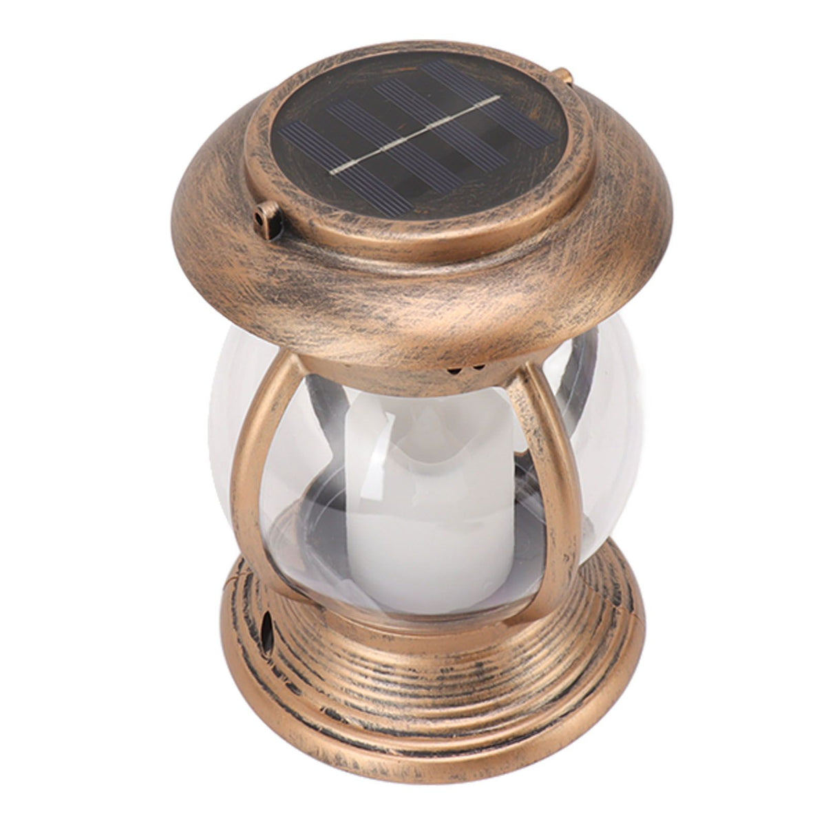 Brass Color Courtyard Solar Powered Hanging Lantern Light IP44 Waterproof Garden LED Lantern Lamp for Yard