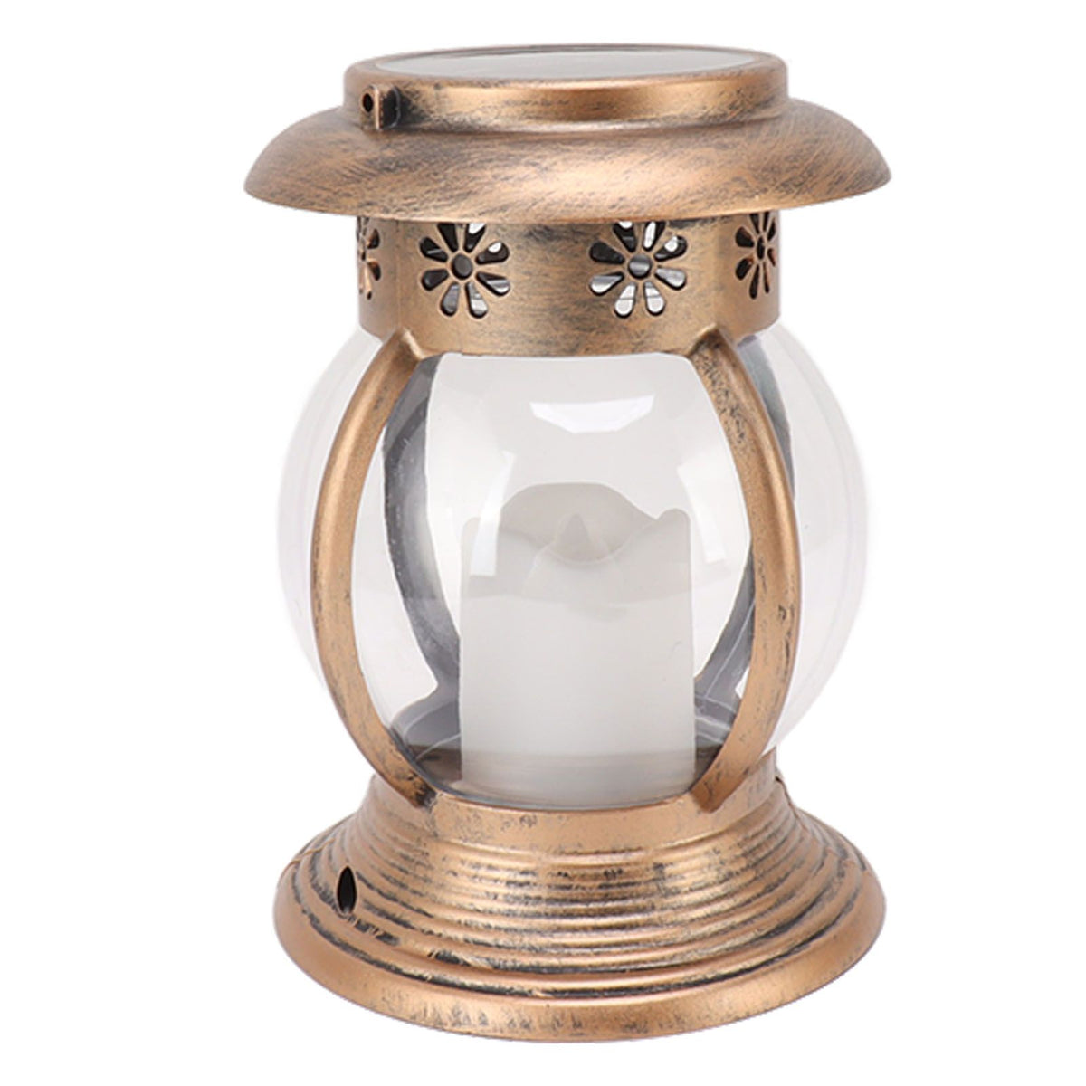 Brass Color Courtyard Solar Powered Hanging Lantern Light IP44 Waterproof Garden LED Lantern Lamp for Yard