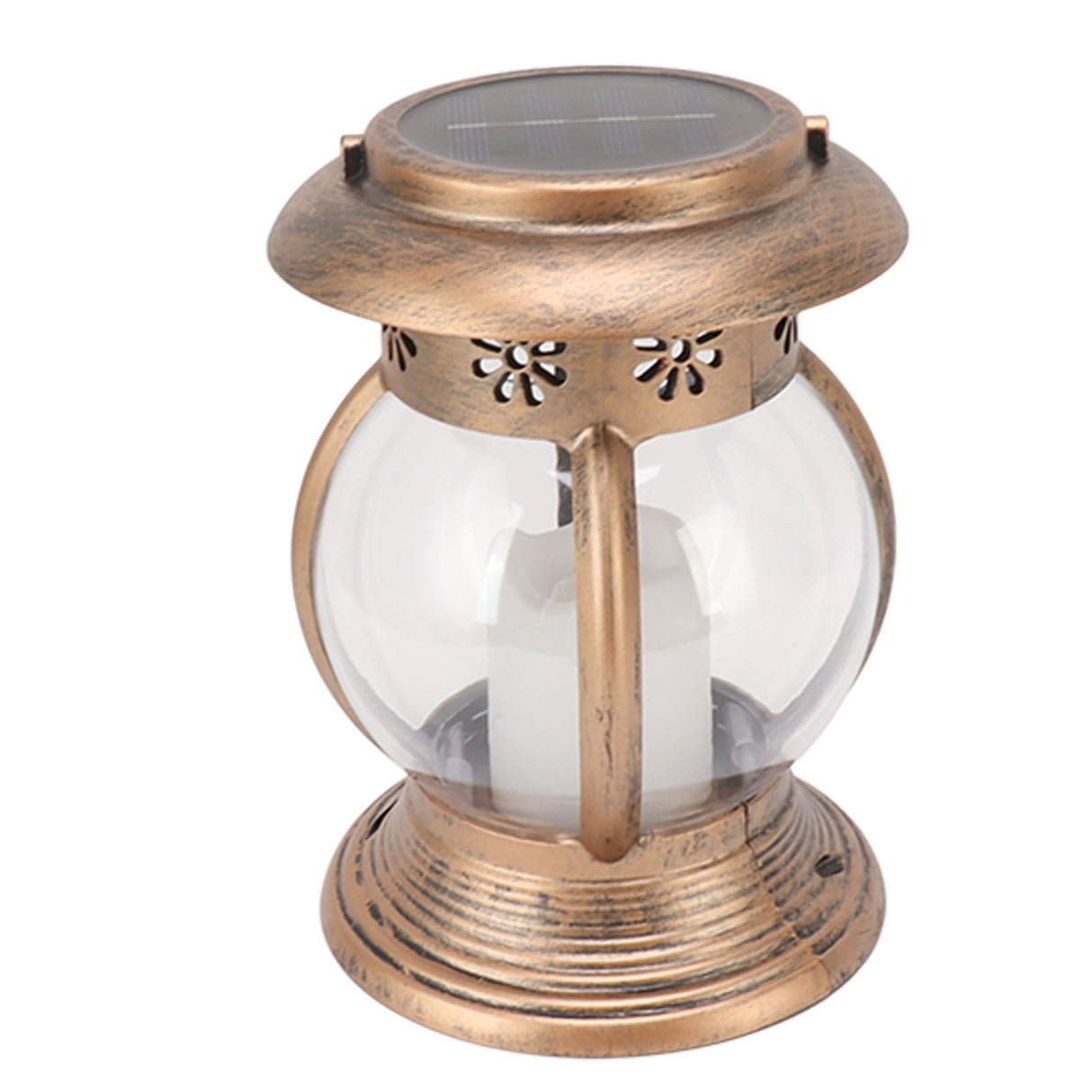 Brass Color Courtyard Solar Powered Hanging Lantern Light IP44 Waterproof Garden LED Lantern Lamp for Yard