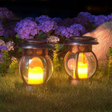 Brass Color Courtyard Solar Powered Hanging Lantern Light IP44 Waterproof Garden LED Lantern Lamp for Yard