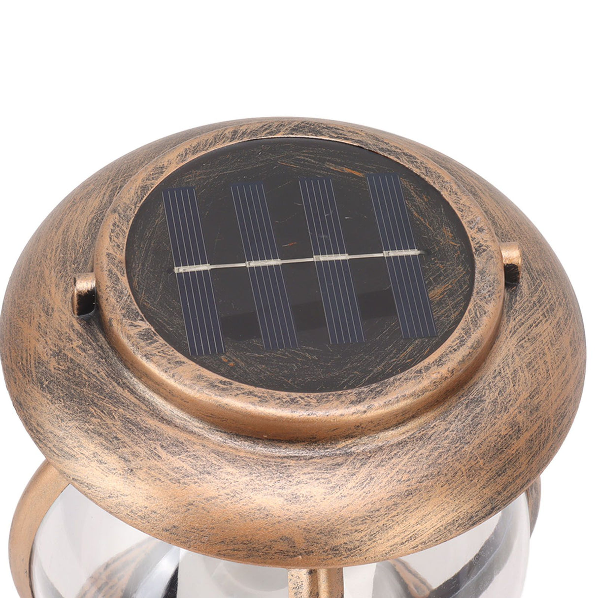 Brass Color Courtyard Solar Powered Hanging Lantern Light IP44 Waterproof Garden LED Lantern Lamp for Yard