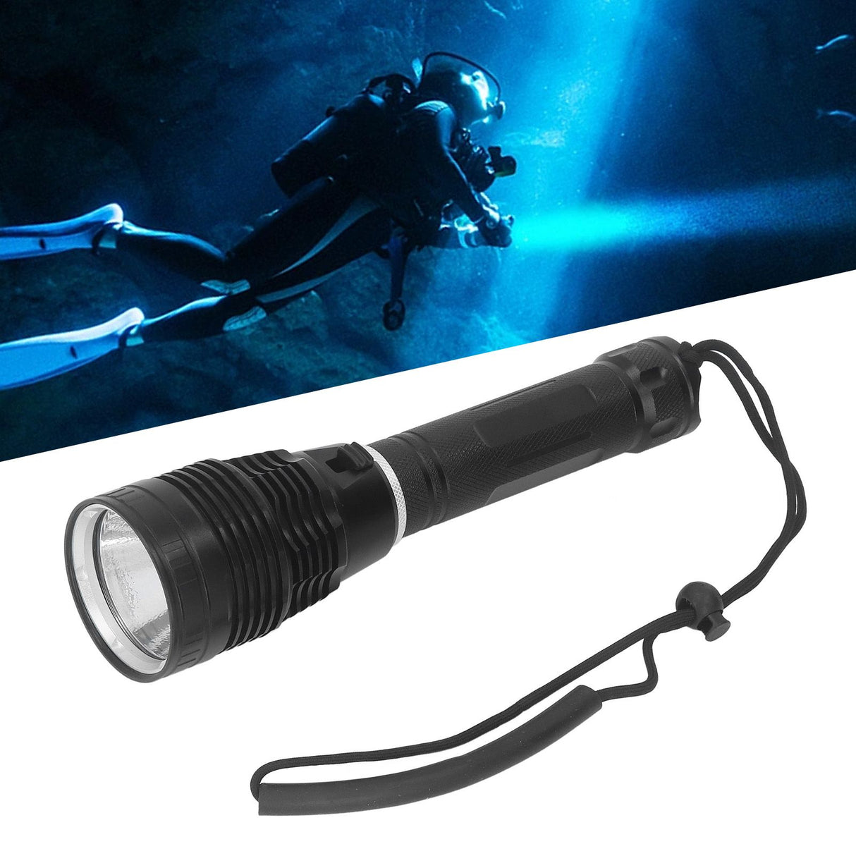 1200LM LED Diving Flashlight IPX8 Waterproof Underwater Safety Flashlight Outdoor Searchlight