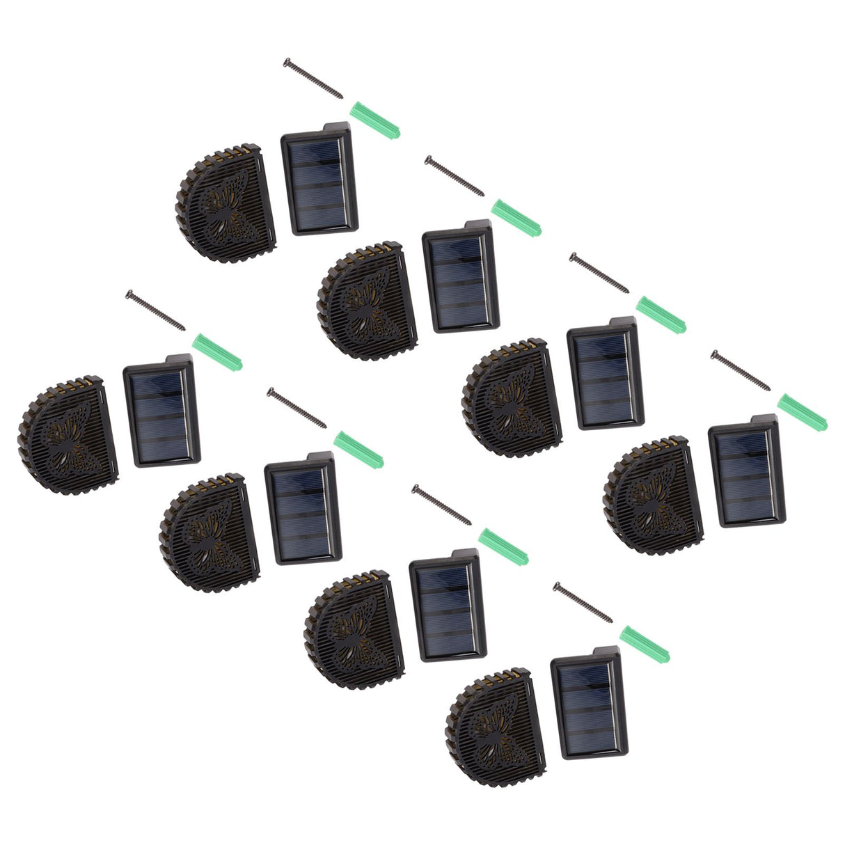 8 Sets Solar Panel Lamp LED Decorative Wall Light for Outdoor Courtyard Terrace Built in Battery