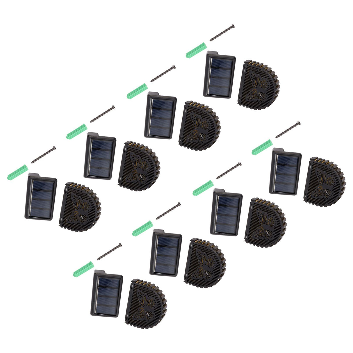 8 Sets Solar Panel Lamp LED Decorative Wall Light for Outdoor Courtyard Terrace Built in Battery