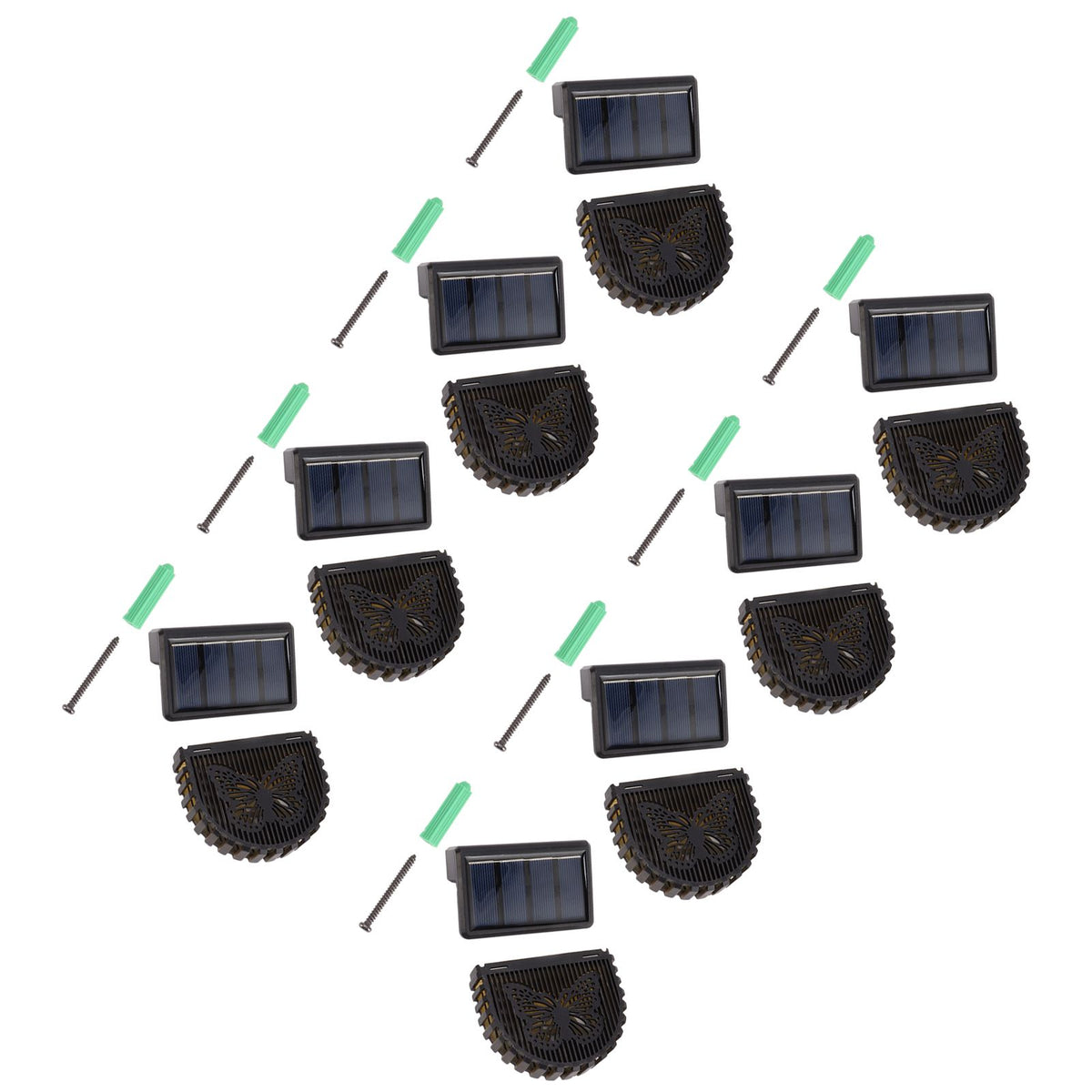 8 Sets Solar Panel Lamp LED Decorative Wall Light for Outdoor Courtyard Terrace Built in Battery
