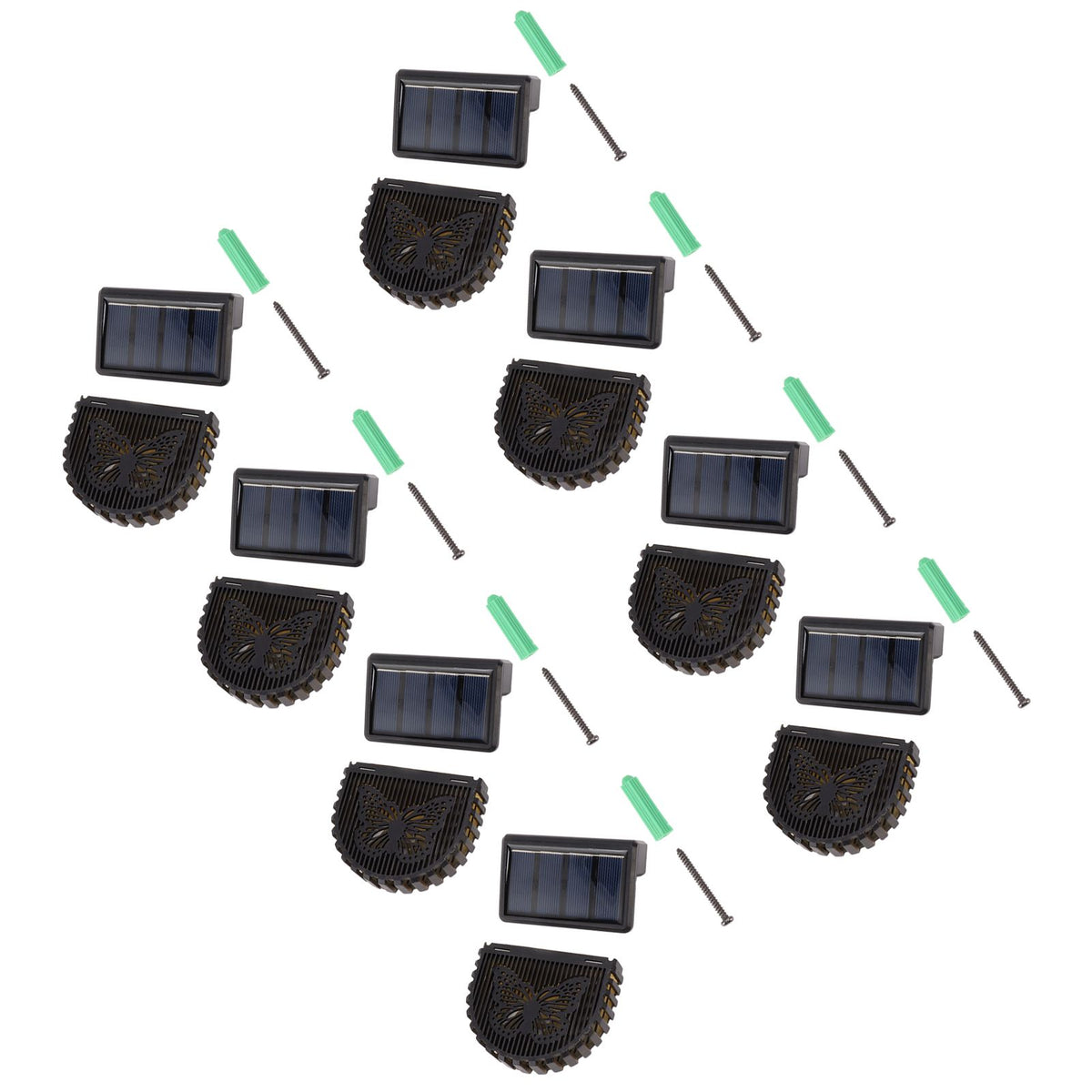 8 Sets Solar Panel Lamp LED Decorative Wall Light for Outdoor Courtyard Terrace Built in Battery