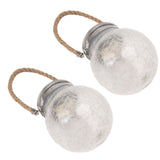 2Pcs Solar Glass Ball Waterproof Automatic LED Rotating Cracked Lantern Light for Lawn Terrace Outdoor