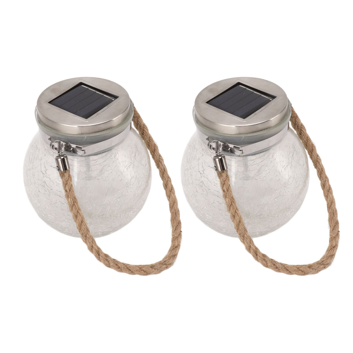 2Pcs Solar Glass Ball Waterproof Automatic LED Rotating Cracked Lantern Light for Lawn Terrace Outdoor