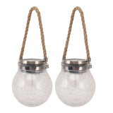2Pcs Solar Glass Ball Waterproof Automatic LED Rotating Cracked Lantern Light for Lawn Terrace Outdoor - Extra Image