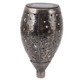 2PCS Solar Decorative Lantern 5730LED Pathway Light IP44 Waterproof Ground Insert Lamp with Moon Star Hollow Pattern for Walkway Backyard Landscape