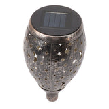 2PCS Solar Decorative Lantern 5730LED Pathway Light IP44 Waterproof Ground Insert Lamp with Moon Star Hollow Pattern for Walkway Backyard Landscape