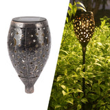 2PCS Solar Decorative Lantern 5730LED Pathway Light IP44 Waterproof Ground Insert Lamp with Moon Star Hollow Pattern for Walkway Backyard Landscape - Extra Image