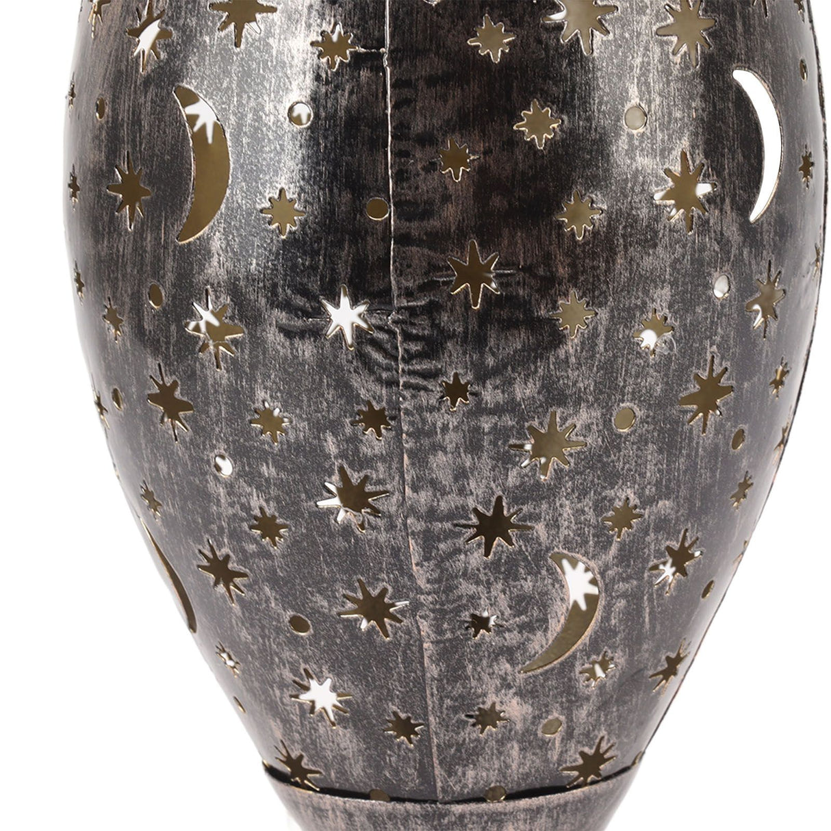 2PCS Solar Decorative Lantern 5730LED Pathway Light IP44 Waterproof Ground Insert Lamp with Moon Star Hollow Pattern for Walkway Backyard Landscape