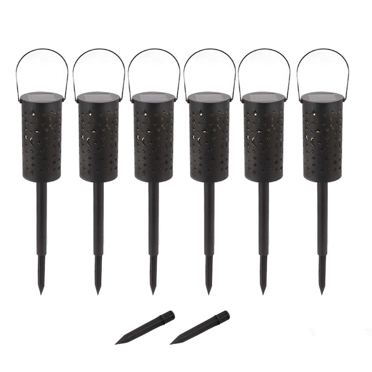 6 Sets LED Solar Garden Lamp Waterproof Light for Landscape Star Moon Ground Plug Lamp for Outdoor Lawn Patio Walkway