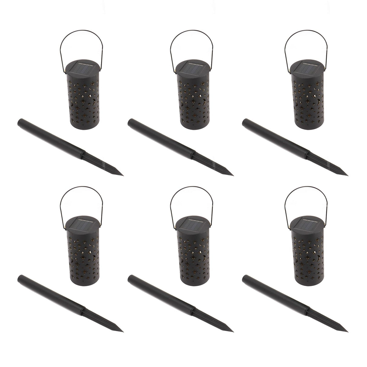 6 Sets LED Solar Garden Lamp Waterproof Light for Landscape Star Moon Ground Plug Lamp for Outdoor Lawn Patio Walkway