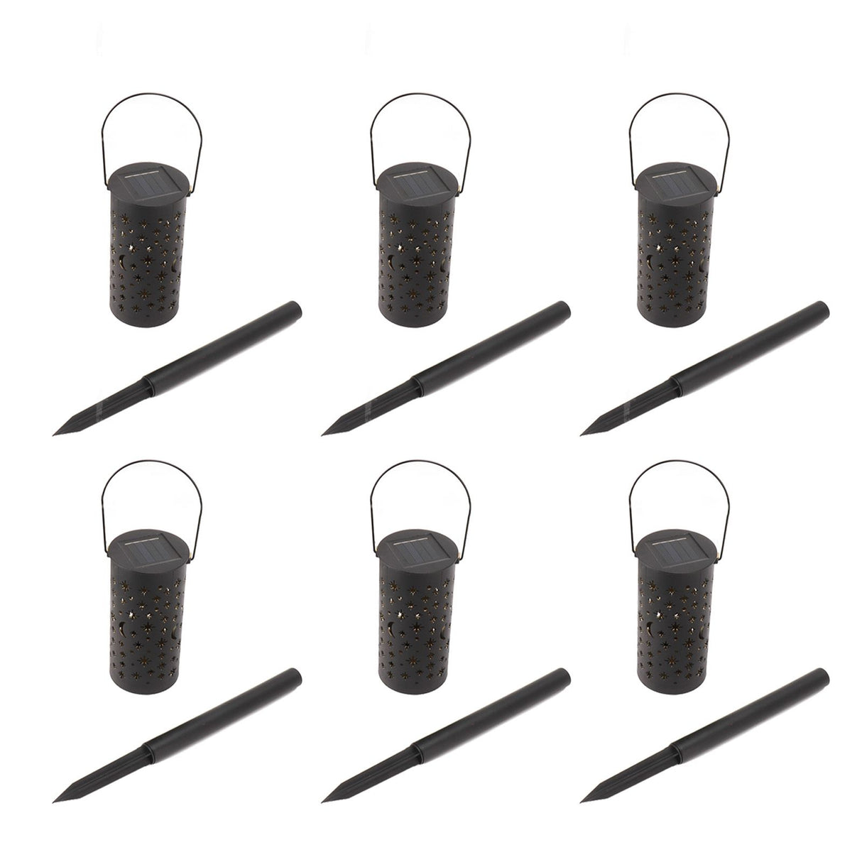 6 Sets LED Solar Garden Lamp Waterproof Light for Landscape Star Moon Ground Plug Lamp for Outdoor Lawn Patio Walkway