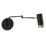 Swing Arm Wall Lamp Wall Mounted Bedside Lamps with Adjustable Swing Arms for Bedroom Living Room Reading Black - Top-Down View