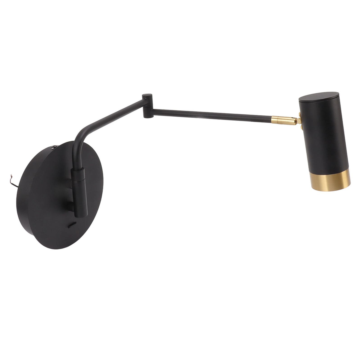 Swing Arm Wall Lamp Wall Mounted Bedside Lamps with Adjustable Swing Arms for Bedroom Living Room Reading Black