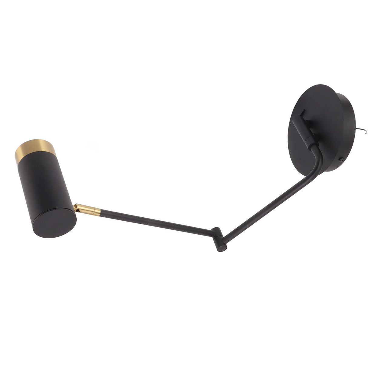 Swing Arm Wall Lamp Wall Mounted Bedside Lamps with Adjustable Swing Arms for Bedroom Living Room Reading Black
