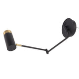 Swing Arm Wall Lamp Wall Mounted Bedside Lamps with Adjustable Swing Arms for Bedroom Living Room Reading Black - Rear View